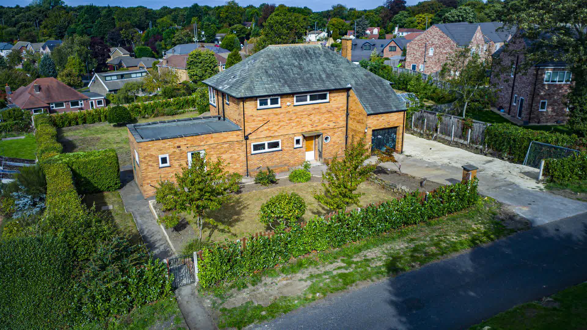 The plot at Thornbridge, Sledgate Lane, as it is today, from the air
